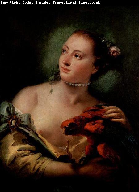 Giovanni Battista Tiepolo Junge Frau mit Papagei